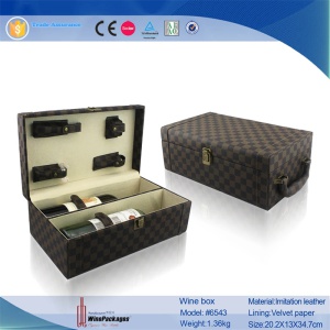 New Promotional High Class Design Gift Packing Leather Wine Box