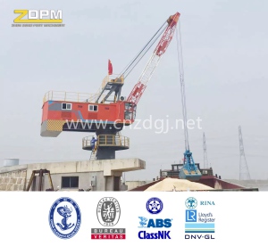 Fixed Dock Crane Luffing with Single Jib